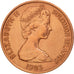 Solomon Islands, Elizabeth II, 2 Cents, 1985, AU(50-53), Bronze Plated Steel