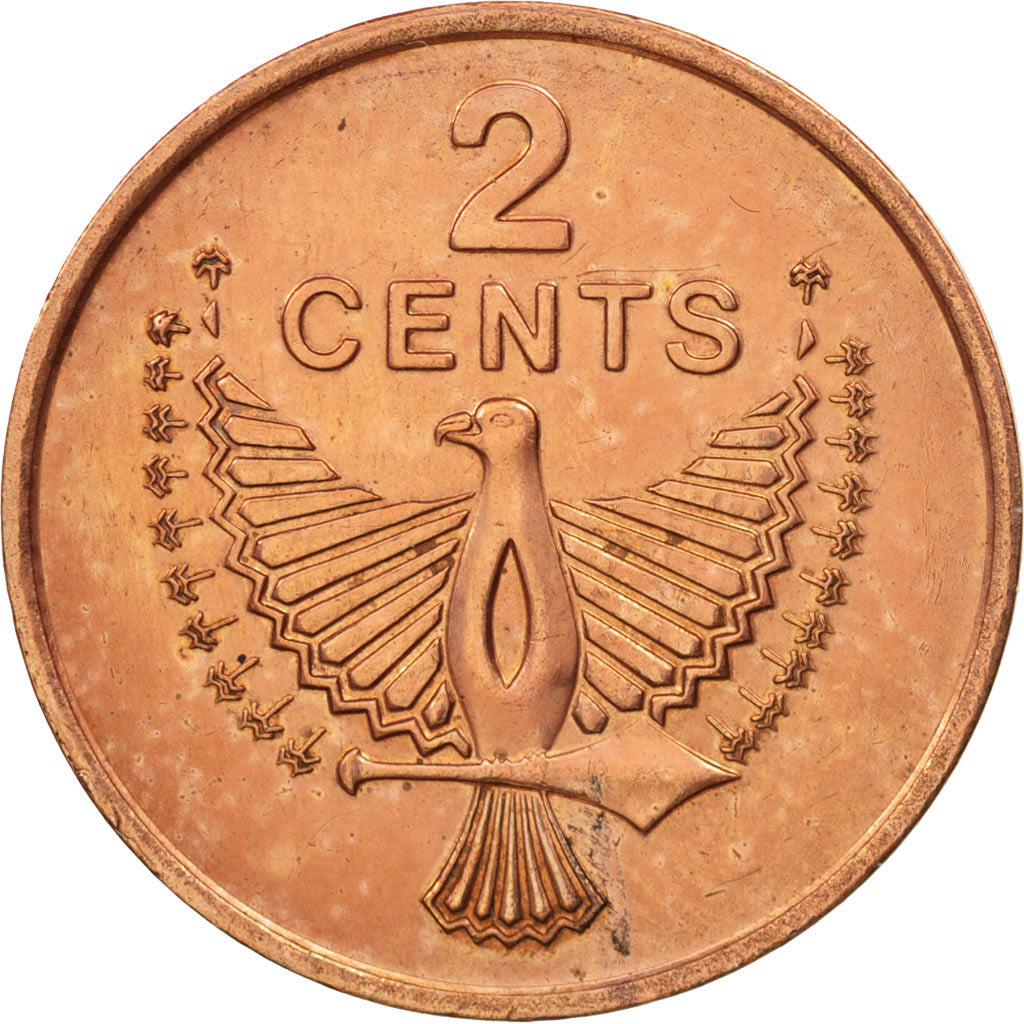 Solomon Islands, Elizabeth II, 2 Cents, 1985, AU(50-53), Bronze Plated Steel
