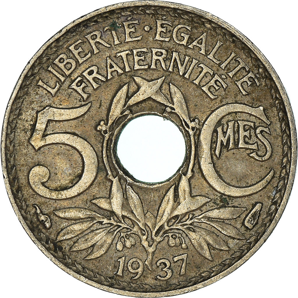 Münze, Frankreich, 5 Centimes, 1937