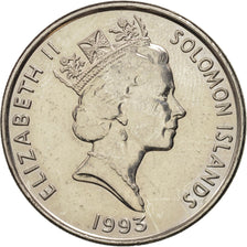 Münze, Salomonen, Elizabeth II, 20 Cents, 1993, SS+, Nickel plated steel, KM:28