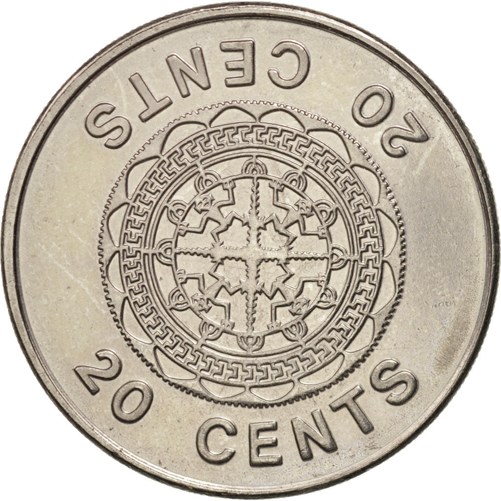 Coin, Solomon Islands, Elizabeth II, 20 Cents, 1993, AU(50-53), Nickel plated