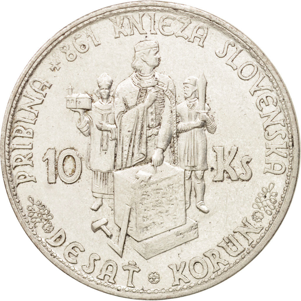 Slovakia, 10 Korun, 1944, EF(40-45), Silver, KM:9.1