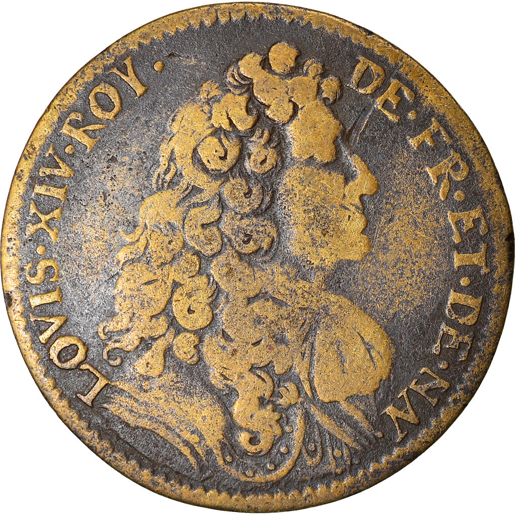 France, Jeton, Royal, Louis XIV, Ordinaire des Guerres, History, TB, Laiton