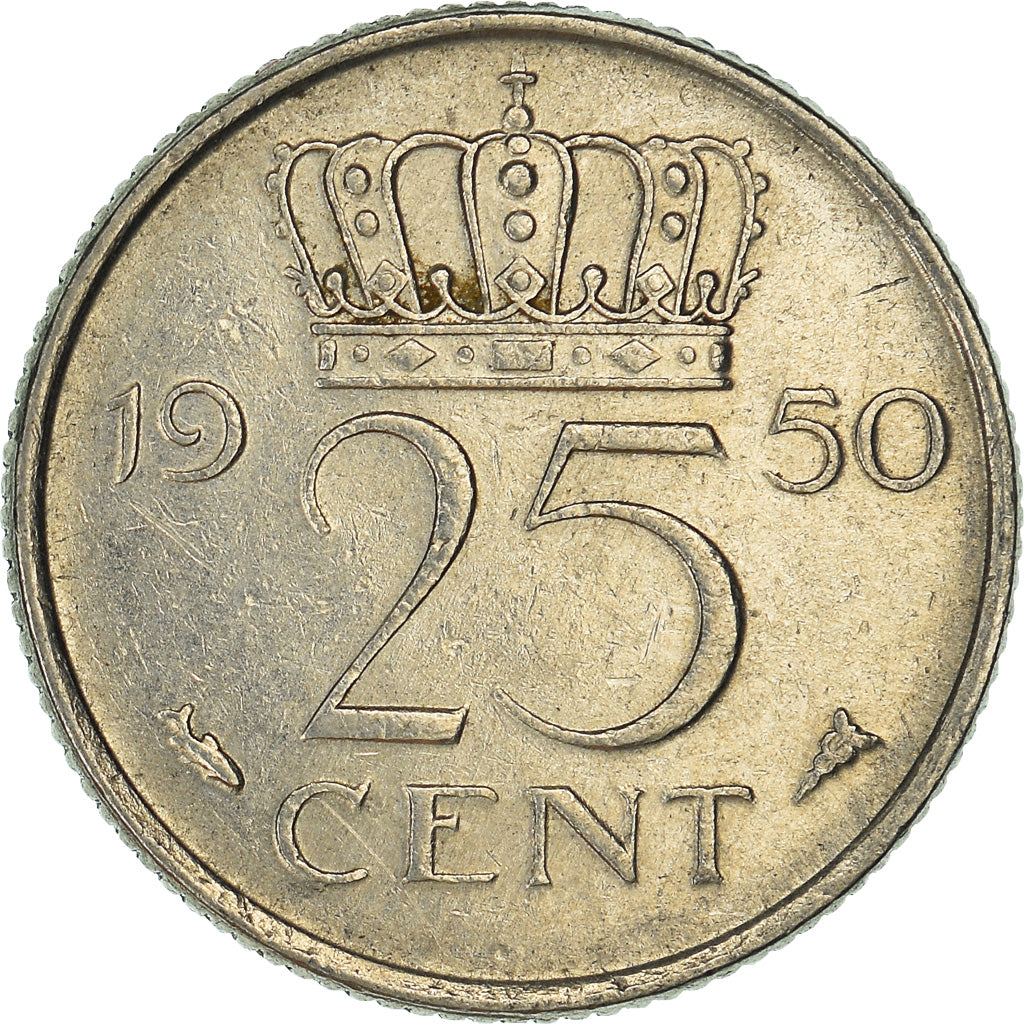Monnaie, Pays-Bas, 25 Cents, 1950