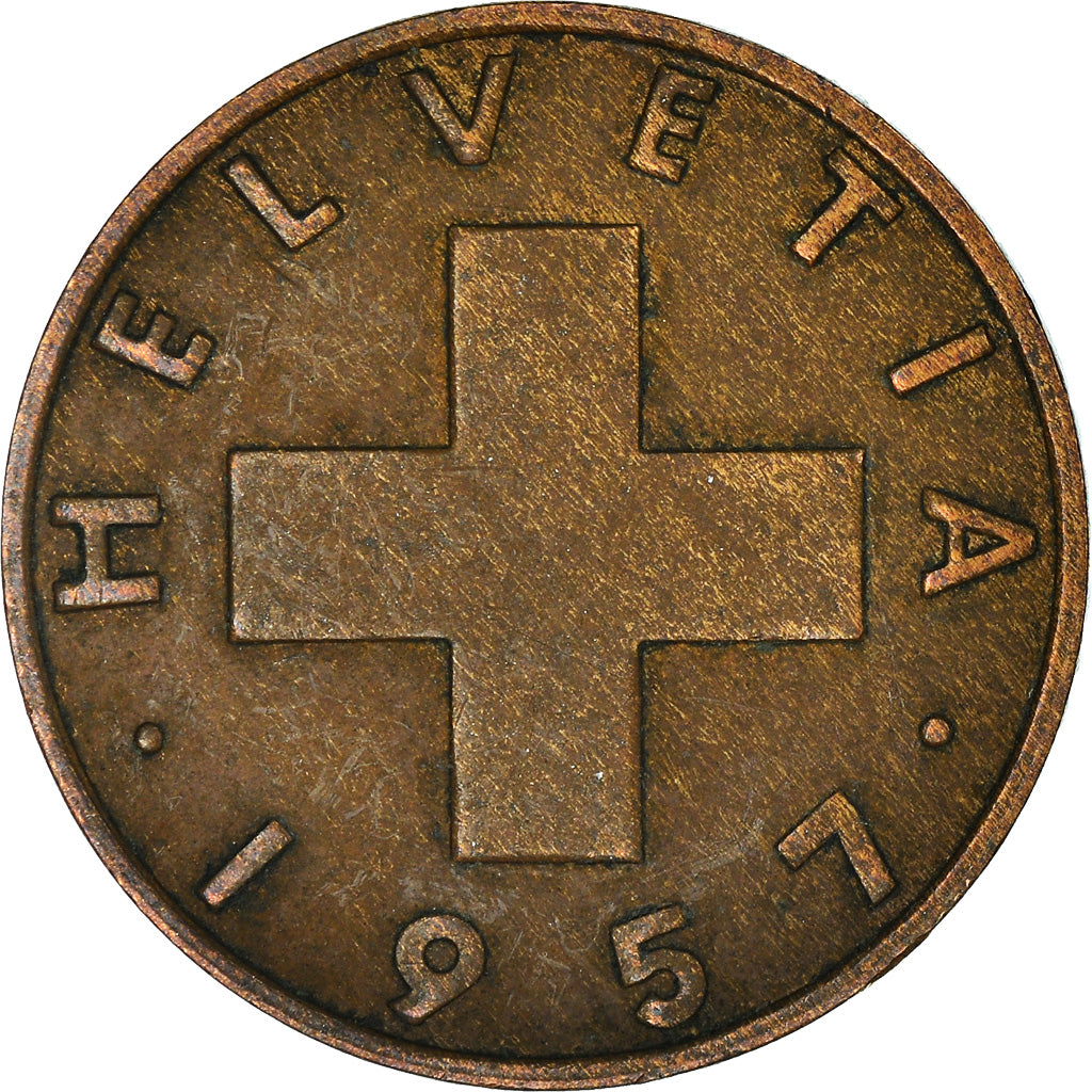 Monnaie, Suisse, 2 Rappen, 1957