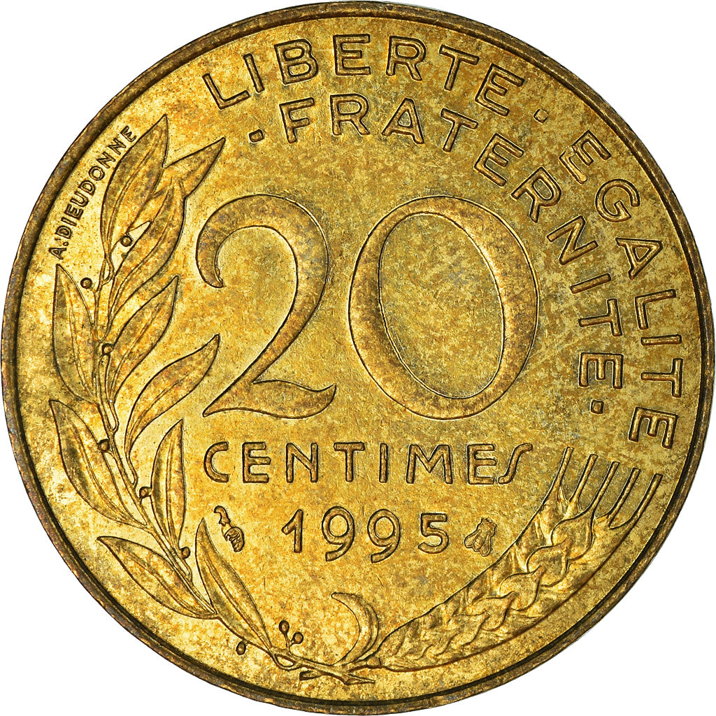 Moneda, Francia, 20 Centimes, 1995