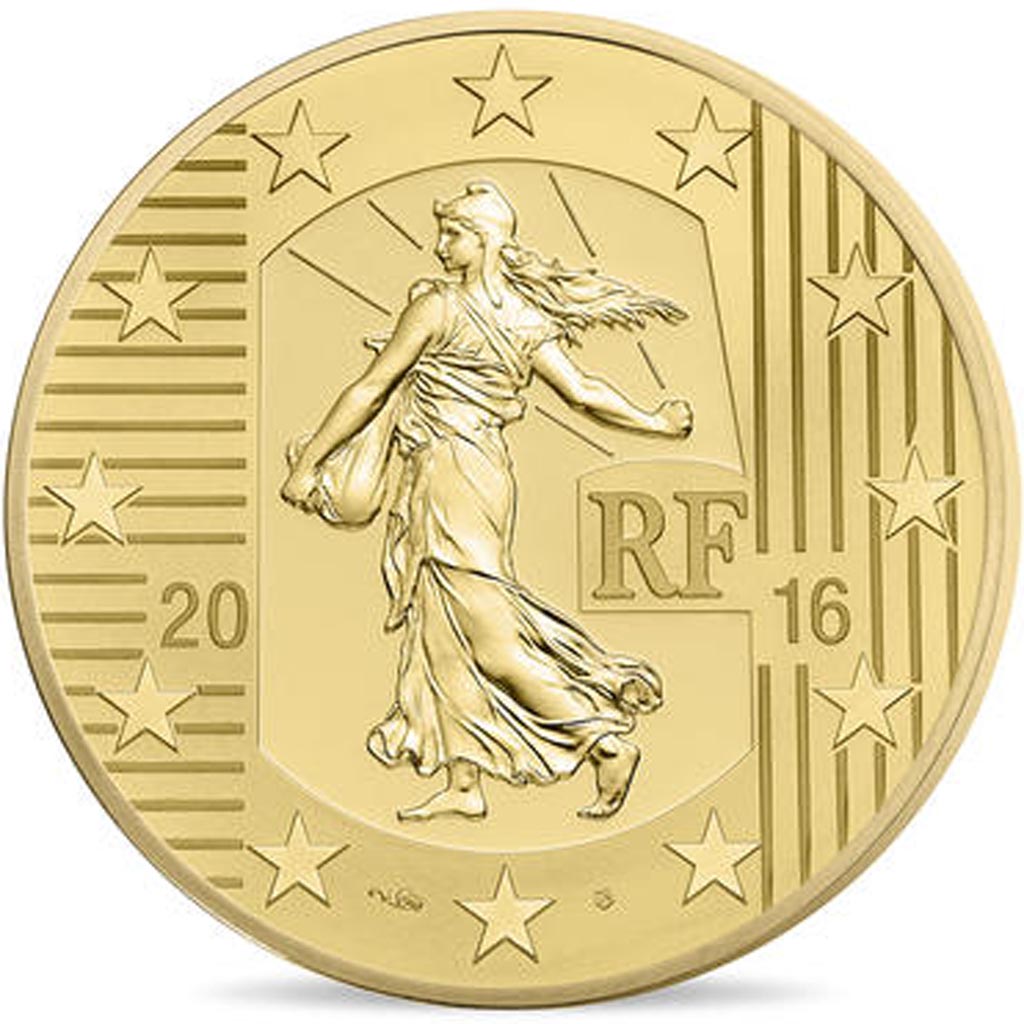 Moneta, Francia, Monnaie de Paris, 50 Euro, Semeuse, Le Teston, 2016, FDC, Oro