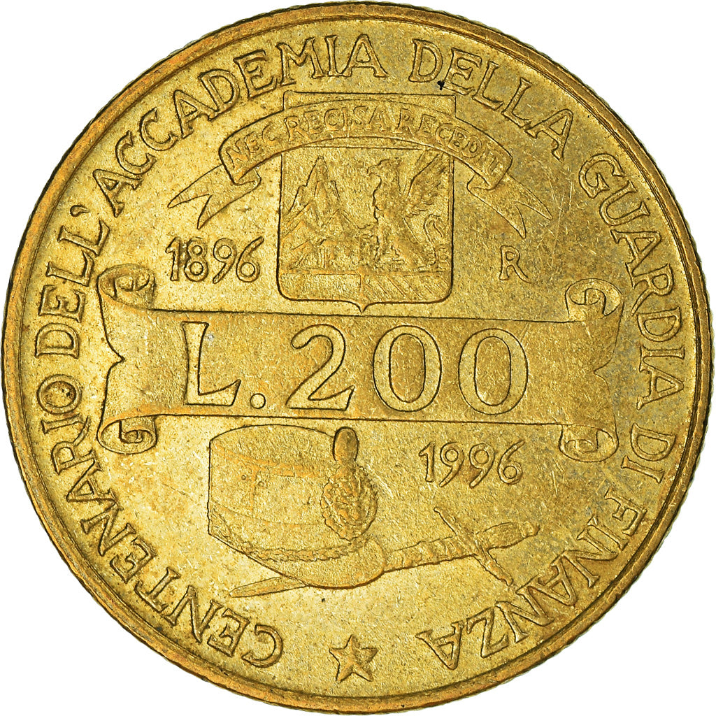 Monnaie, Italie, 200 Lire, 1996