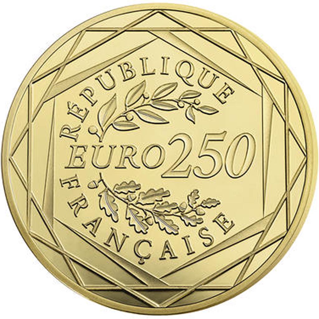 Munten, Frankrijk, Parijse munten, 250 Euro, Coq, 2016, FDC, Goud