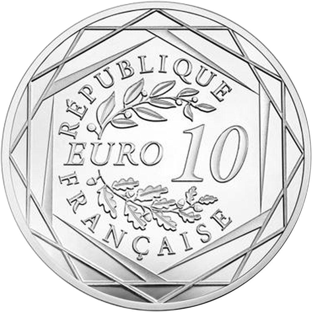 Coin, France, Monnaie de Paris, 10 Euro, UEFA Euro 2016, 2016, MS(65-70), Silver