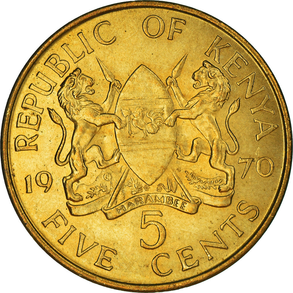 Moeda, Quénia, 5 Cents, 1970