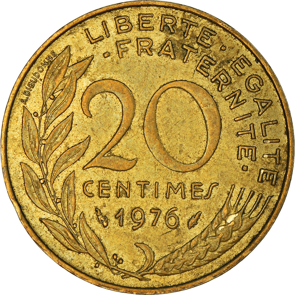 Munten, Frankrijk, 20 Centimes, 1976