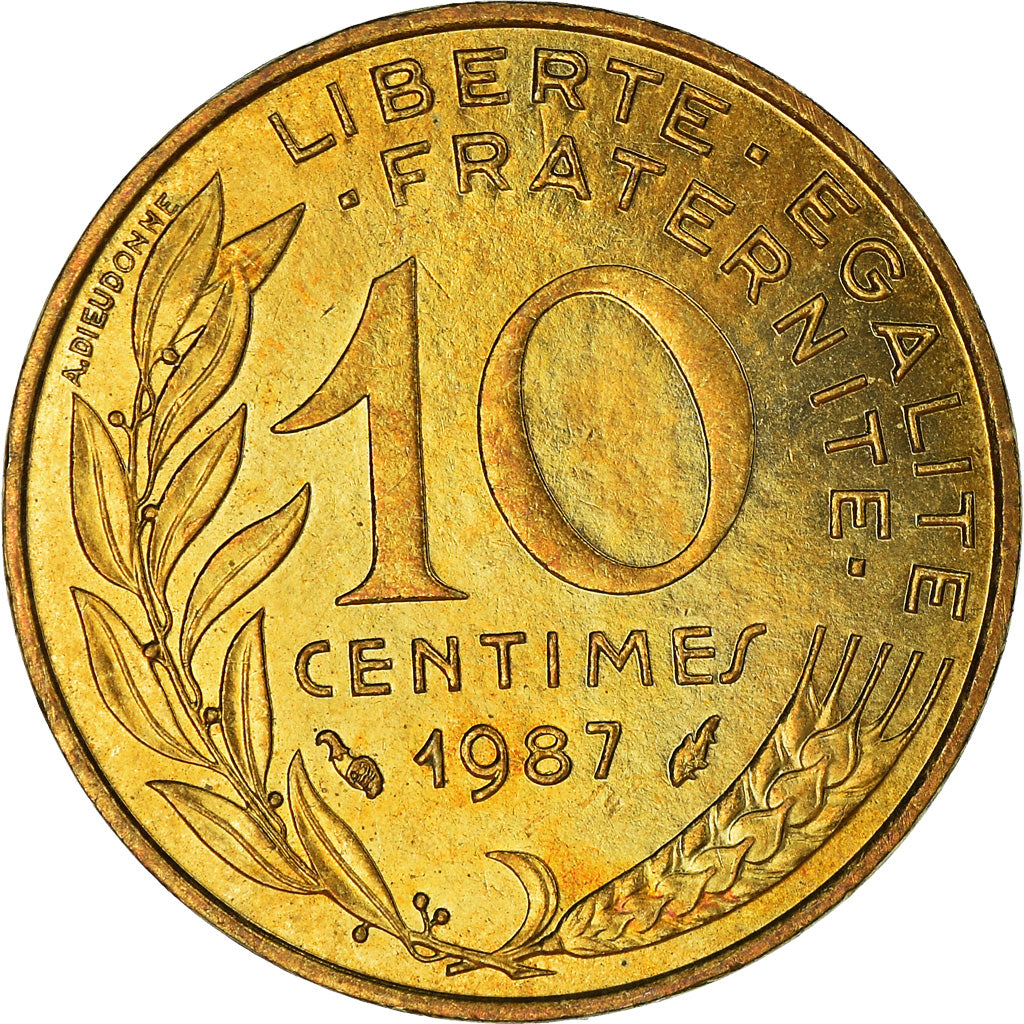 Moneta, Francia, 10 Centimes, 1987