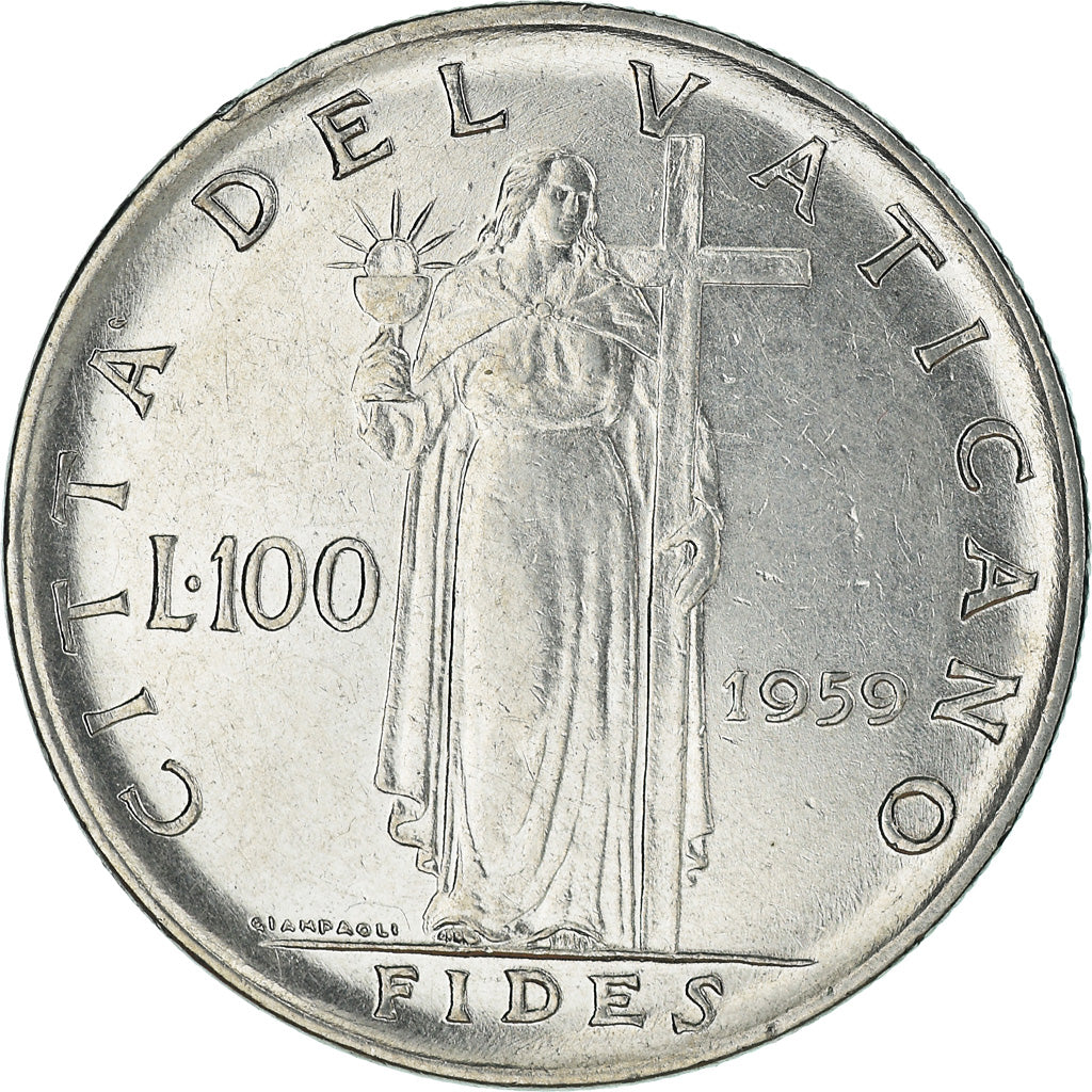 Moneta, PAŃSTWO WATYKAŃSKIE, 100 Lire, 1959