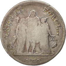 Coin, France, Union et Force, 5 Francs, AN 9, Bayonne, VF(20-25), Silver