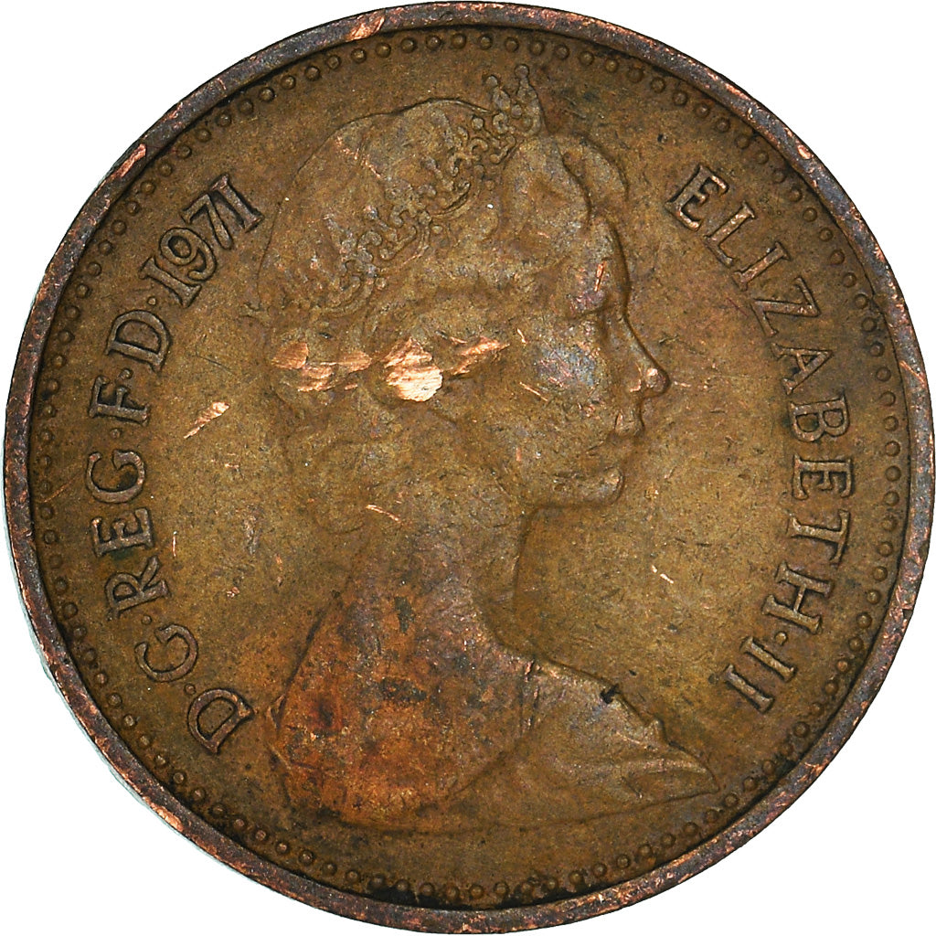 Monnaie, Grande-Bretagne, 1/2 New Penny, 1971