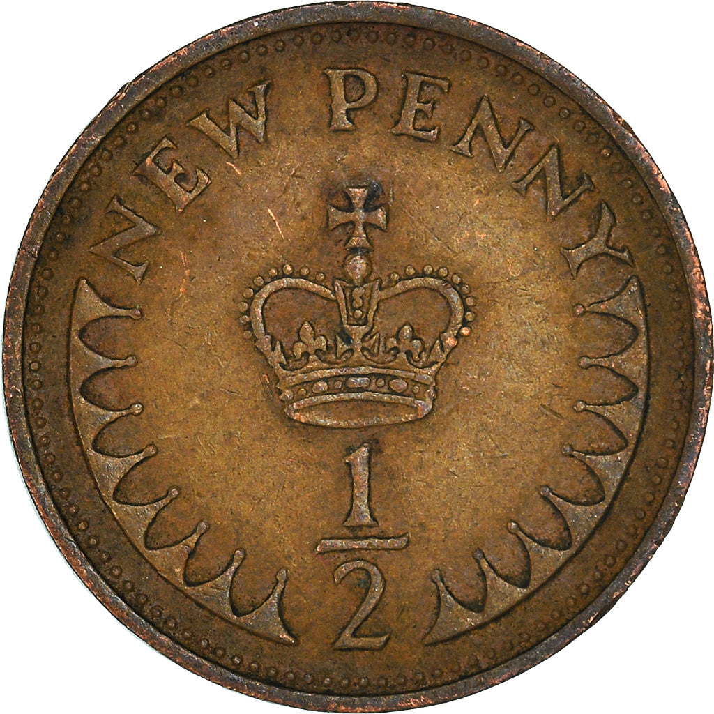 Monnaie, Grande-Bretagne, 1/2 New Penny, 1971