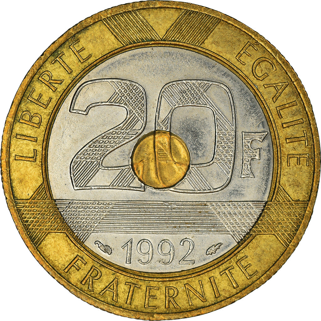 Moneta, Francja, 20 Francs, 1992