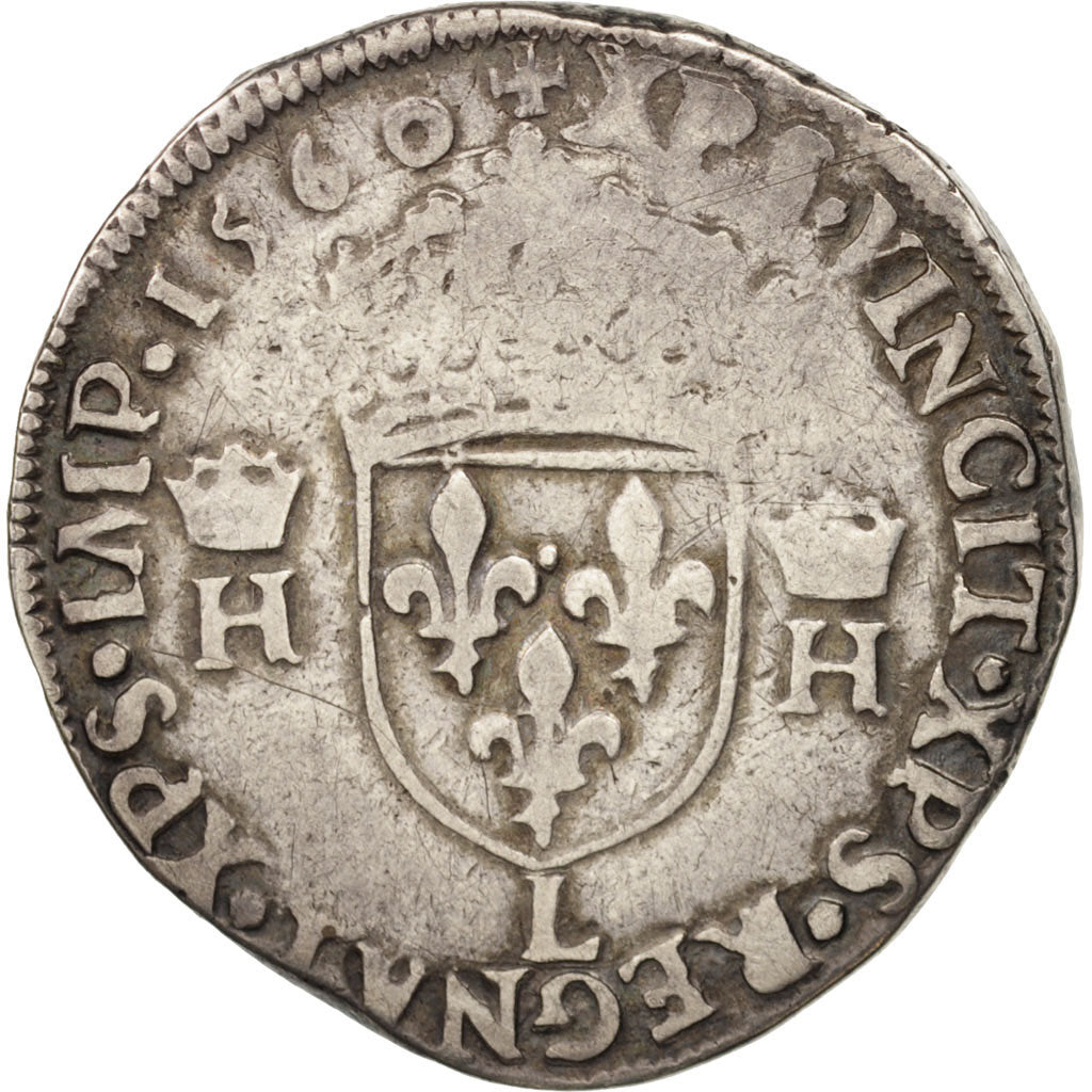 France, François II, Teston, 1560, Bayonne, TB+, Argent, Sombart:4592