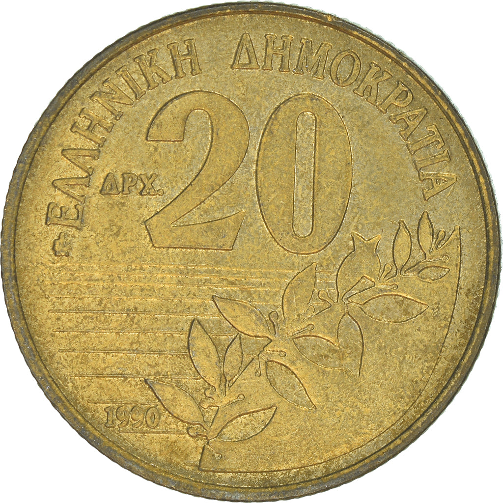Moneta, Grecja, 20 Drachmes, 1990