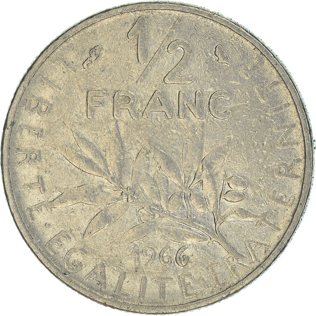 Monnaie, France, 1/2 Franc, 1966