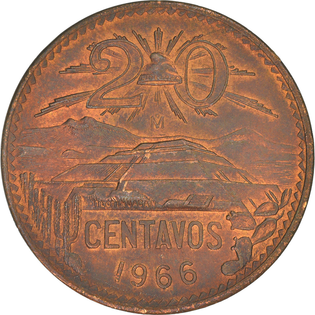Munten, Mexico, 20 Centavos, 1966