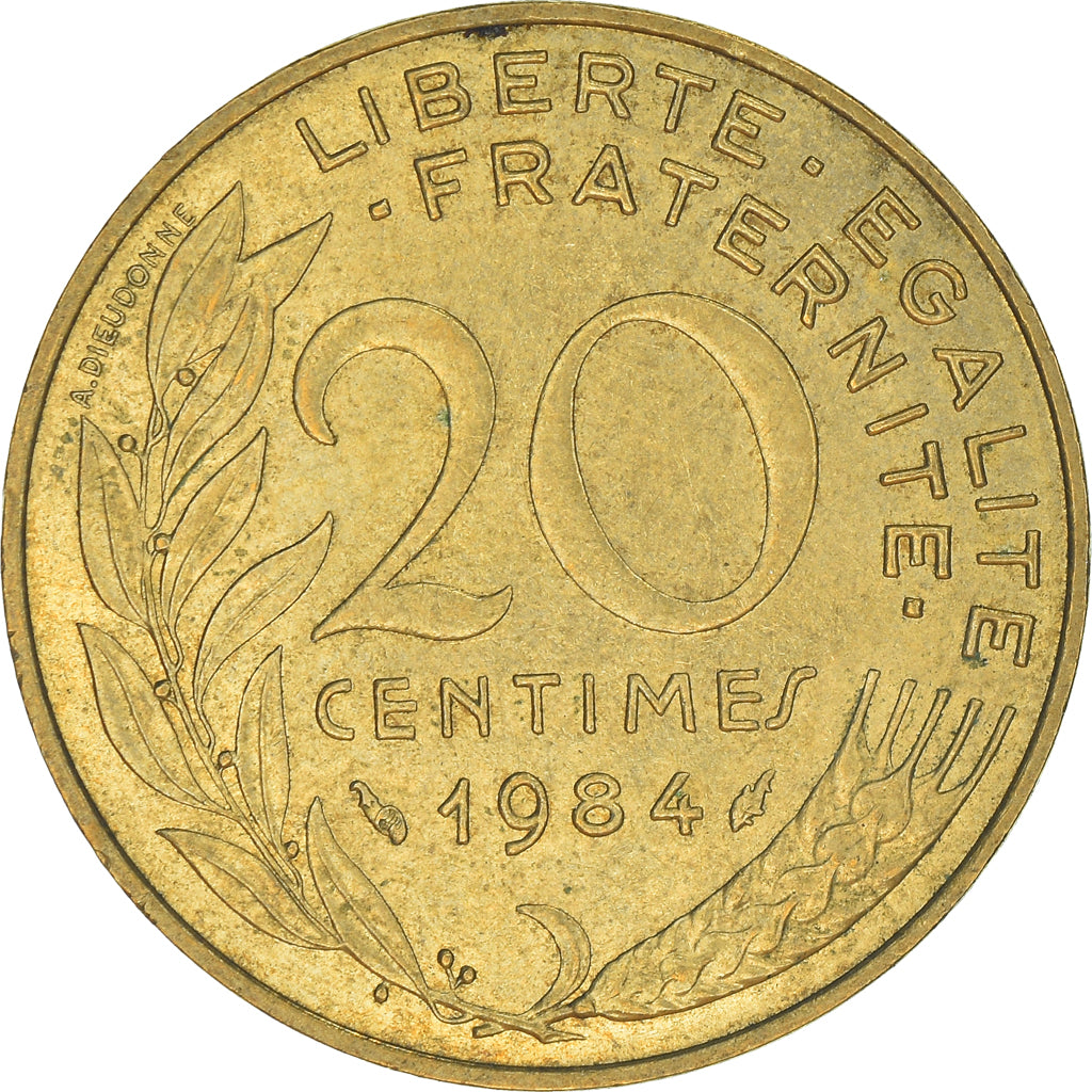 Moeda, França, 20 Centimes, 1984