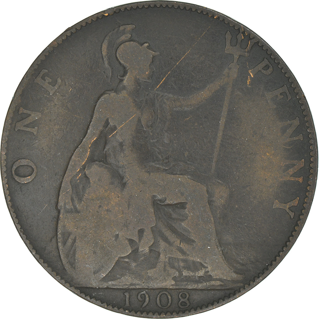 Moeda, Grã-Bretanha, Penny, 1908