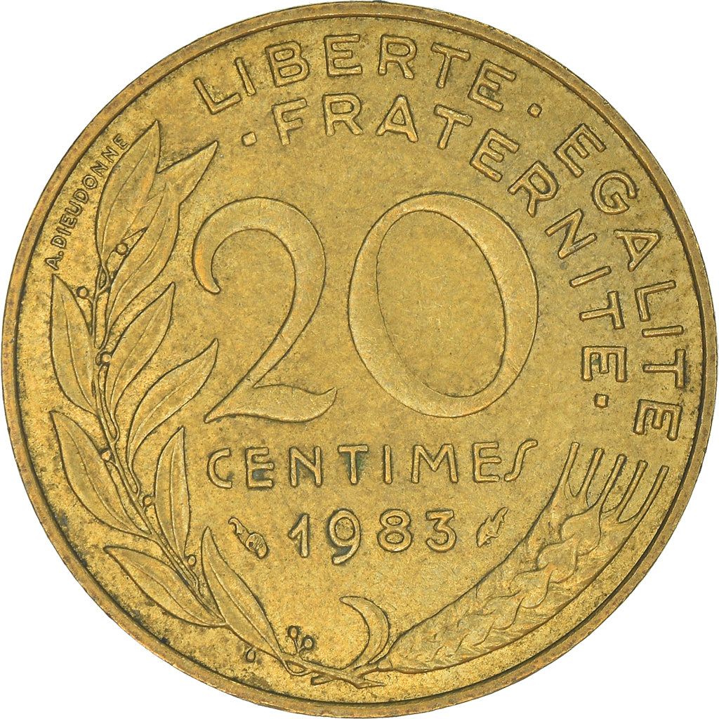 Moneda, Francia, 20 Centimes, 1983