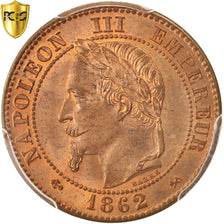 Monnaie, France, Napoleon III, Napoléon III, 2 Centimes, 1862, Bordeaux, PCGS