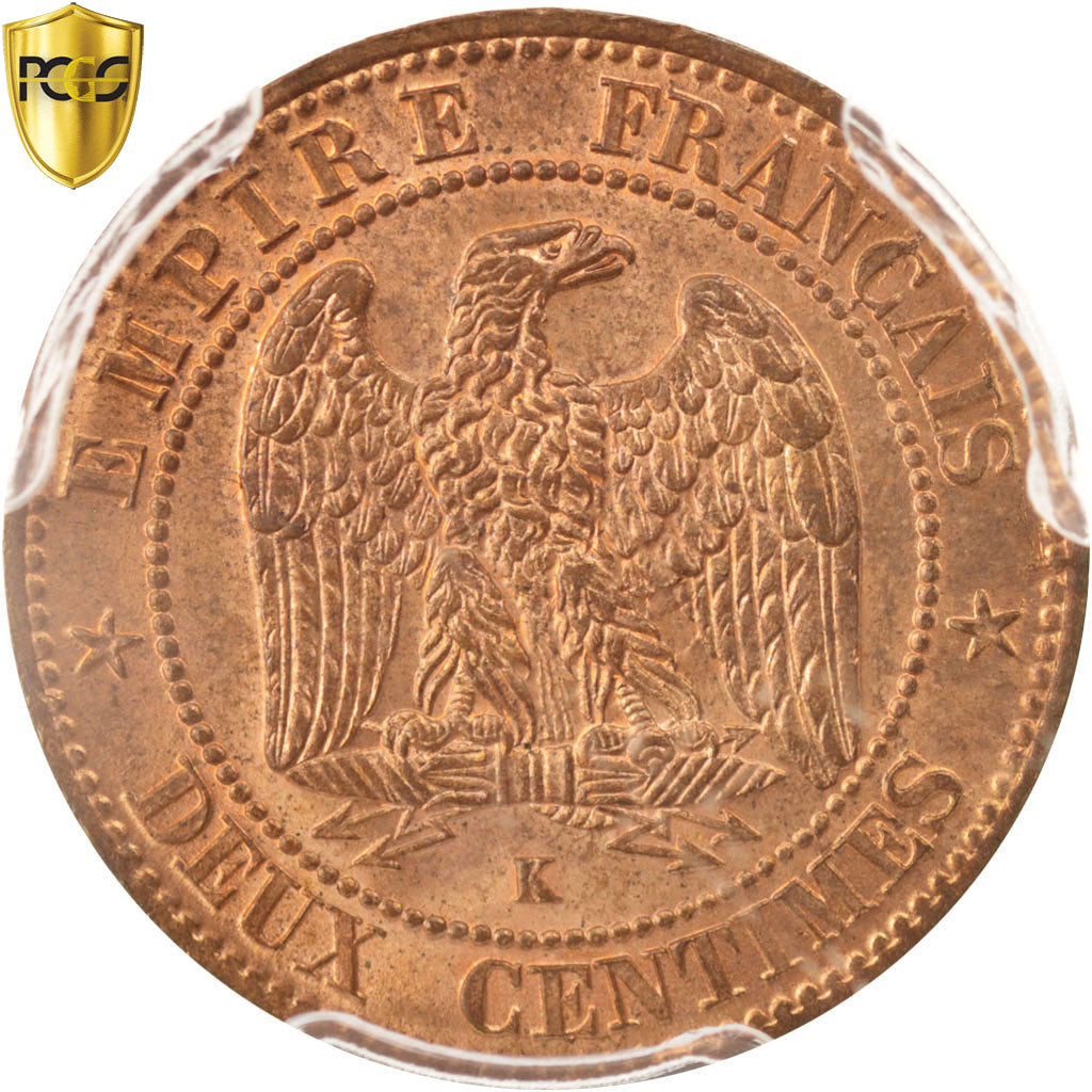 Moneta, Francia, Napoleon III, Napoléon III, 2 Centimes, 1862, Bordeaux, PCGS