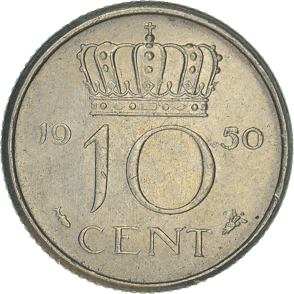 Moeda, Países Baixos, 10 Cents, 1950