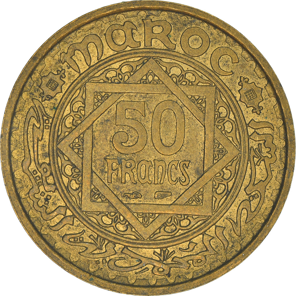 Munten, Marokko, 50 Francs, 1371