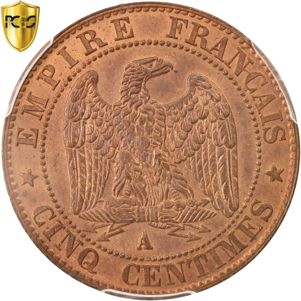 Coin, France, Napoleon III, Napoléon III, 5 Centimes, 1856, Paris, PCGS