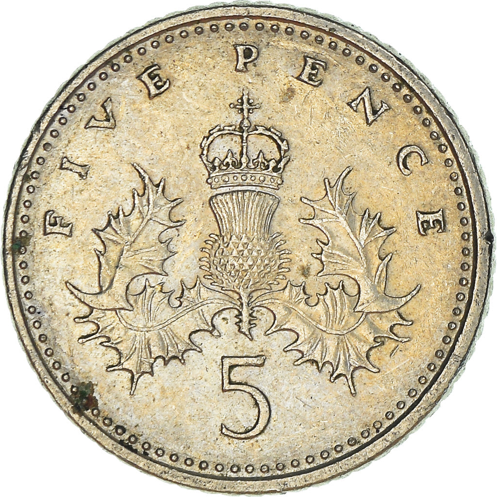 Moneda, Gran Bretaña, 5 Pence, 1990