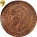 Frankrijk, Napoleon III, 5 Centimes, 1863, Paris, Bronzen, PCGS, UNC