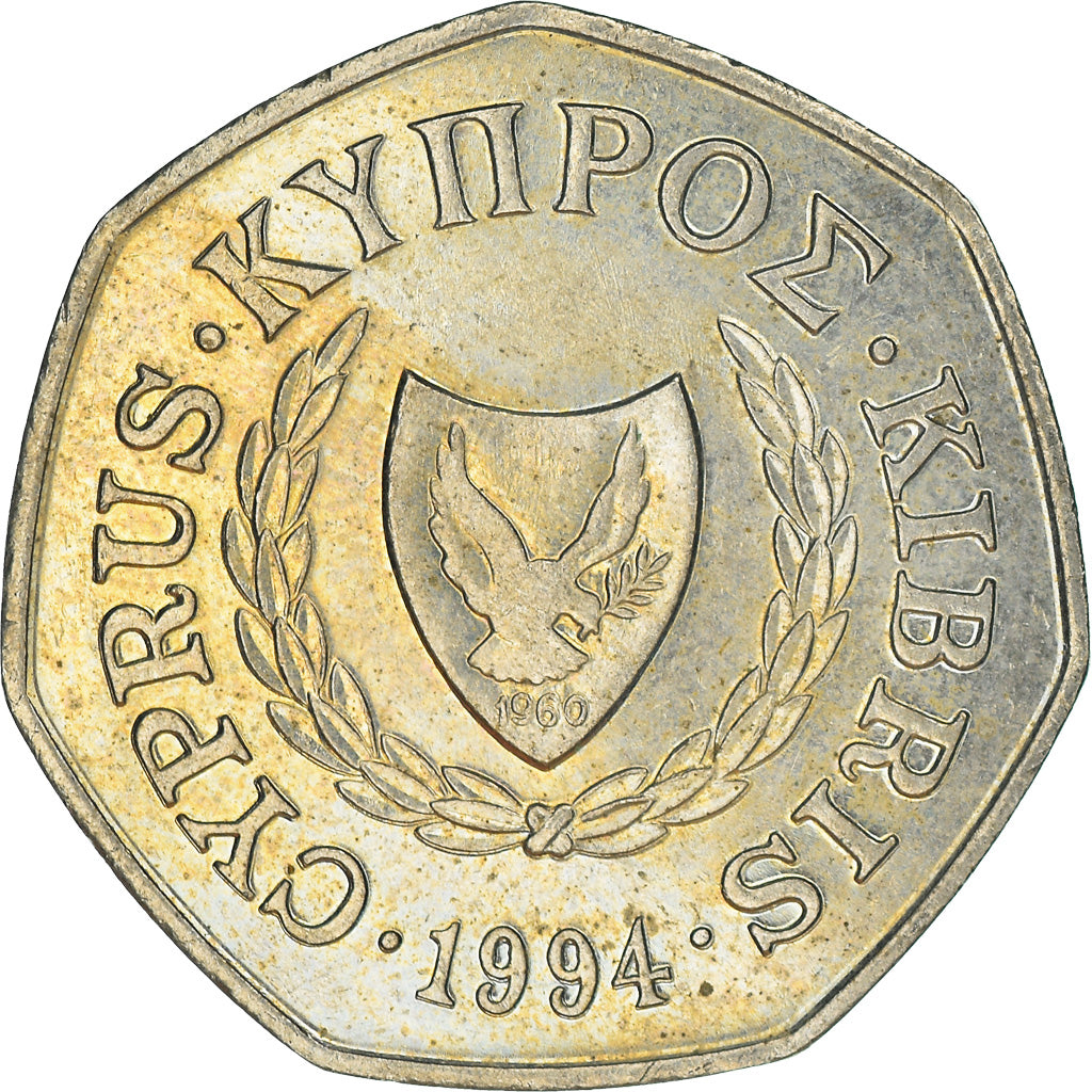 Coin, Cyprus, 50 Cents, 1994