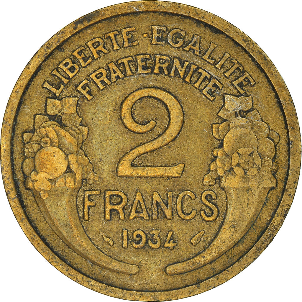 Moneta, Francia, 2 Francs, 1934