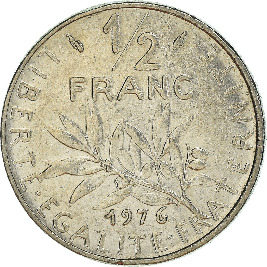 Münze, Frankreich, 1/2 Franc, 1976