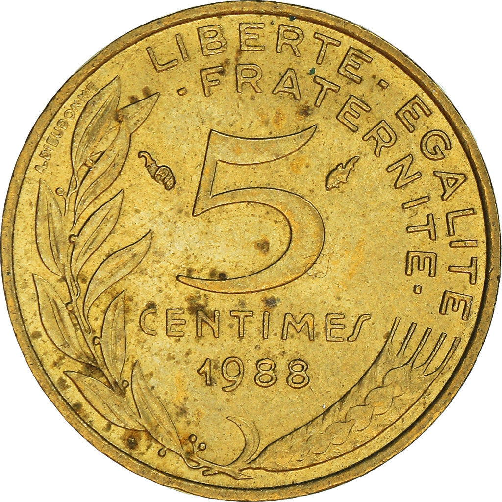 Moneta, Francia, 5 Centimes, 1988