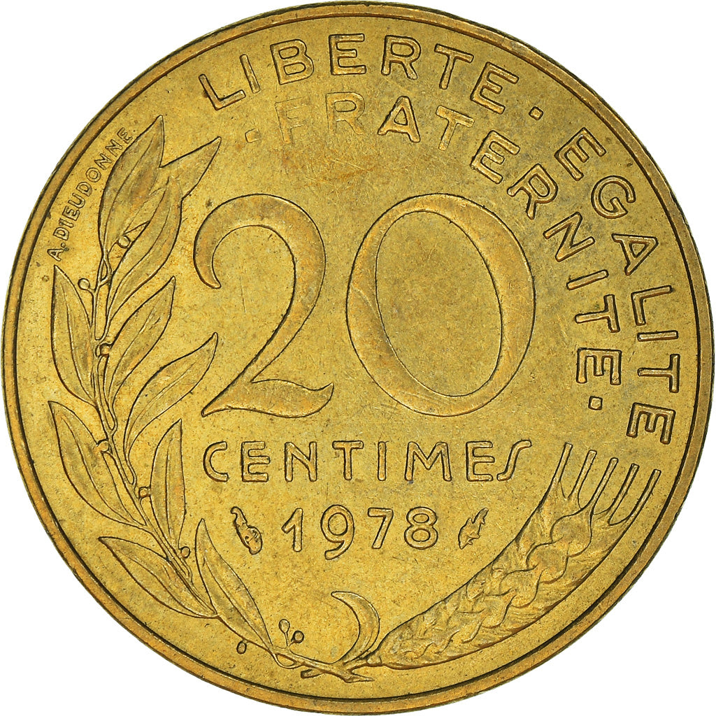 Munten, Frankrijk, 20 Centimes, 1978