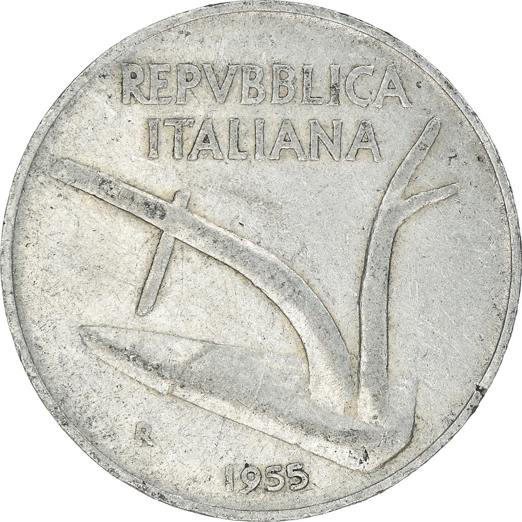 Moeda, Itália, 10 Lire, 1955