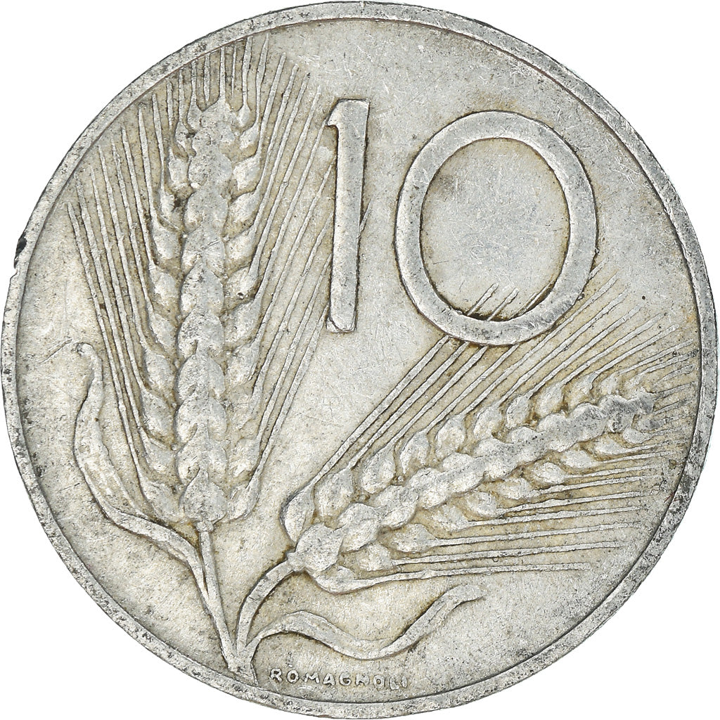 Moeda, Itália, 10 Lire, 1955