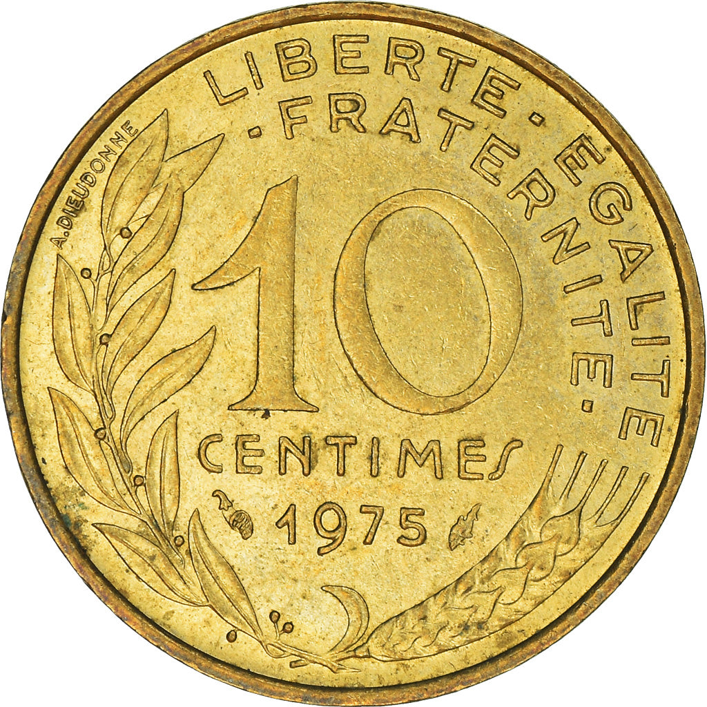 Coin, France, 10 Centimes, 1975