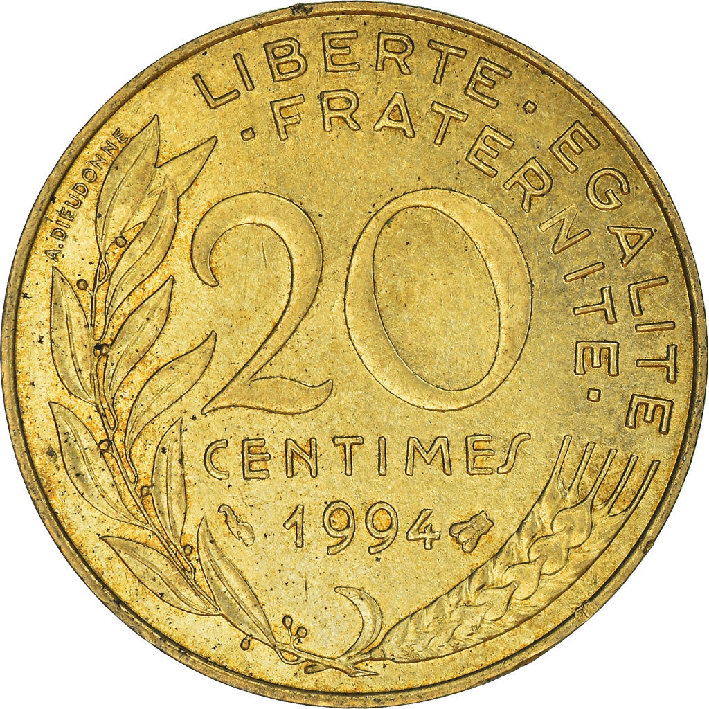 Moneta, Francja, 20 Centimes, 1994