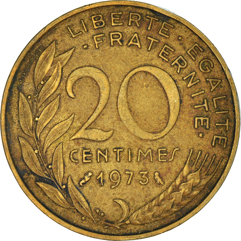 Moneda, Francia, 20 Centimes, 1973