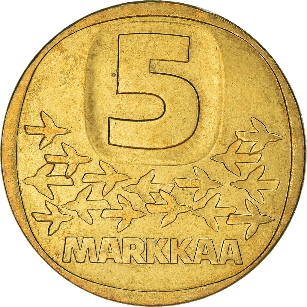 Moneta, Finlandia, 5 Markkaa, 1989