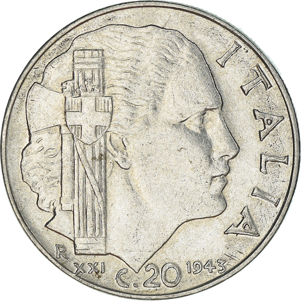 Moneda, Italia, 20 Centesimi, 1943