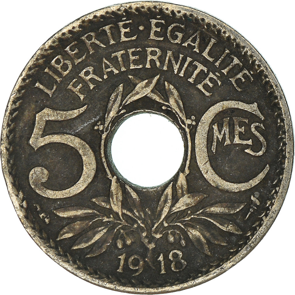 Monnaie, France, 5 Centimes, 1918