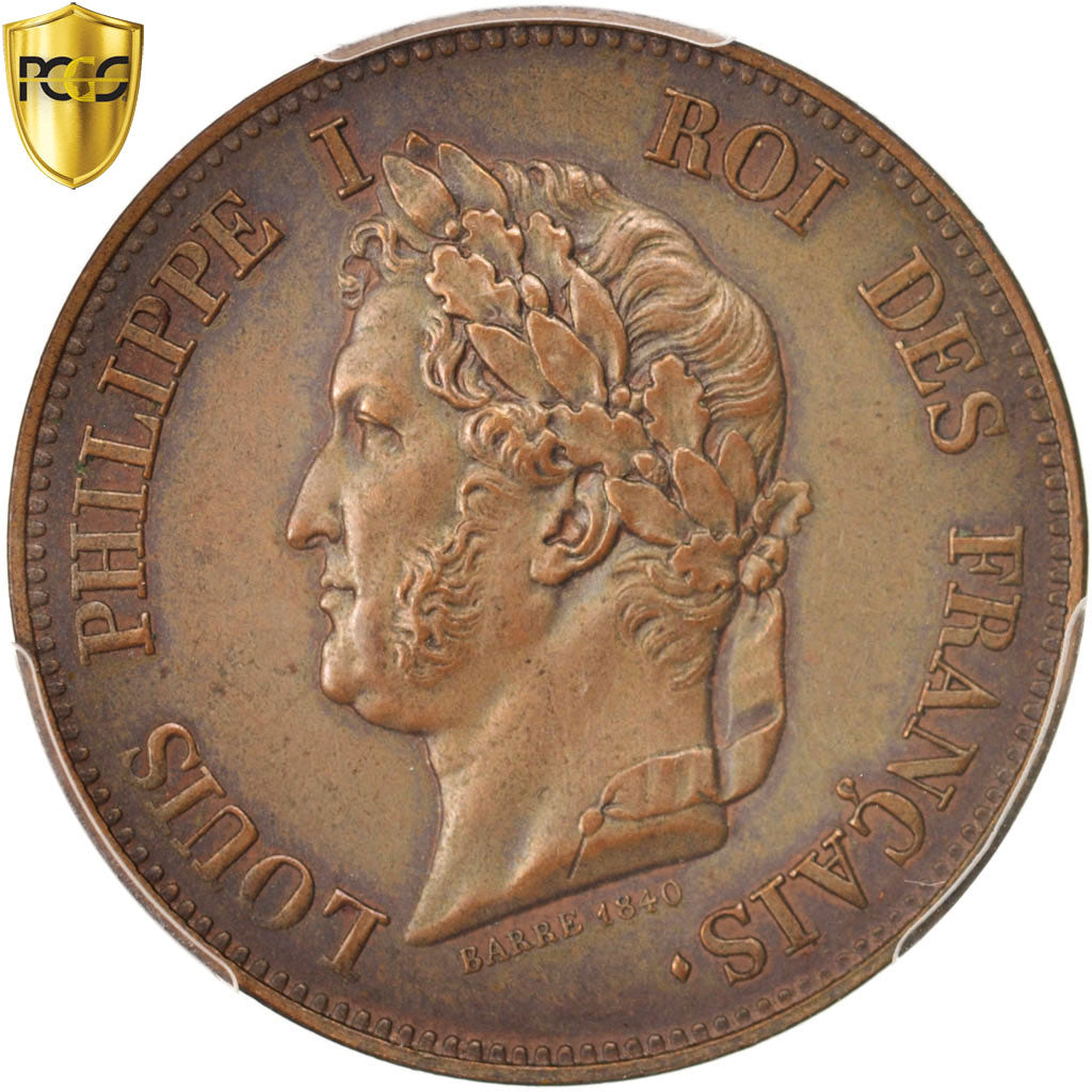 France, Louis-Philippe, Decime, 1840, Paris, PCGS, SP58, Copper, KM:E10
